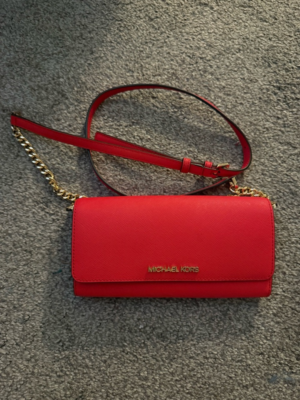 Michael Kors Red Convertible Crossbody Wallet